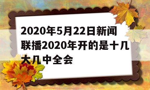 2020年5月22日新闻联播2020年开的是十几大几中全会(二零二一年五月二十二日新闻联播)