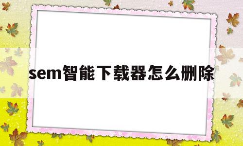 sem智能下载器怎么删除(智能删除下载的安装包什么意思)